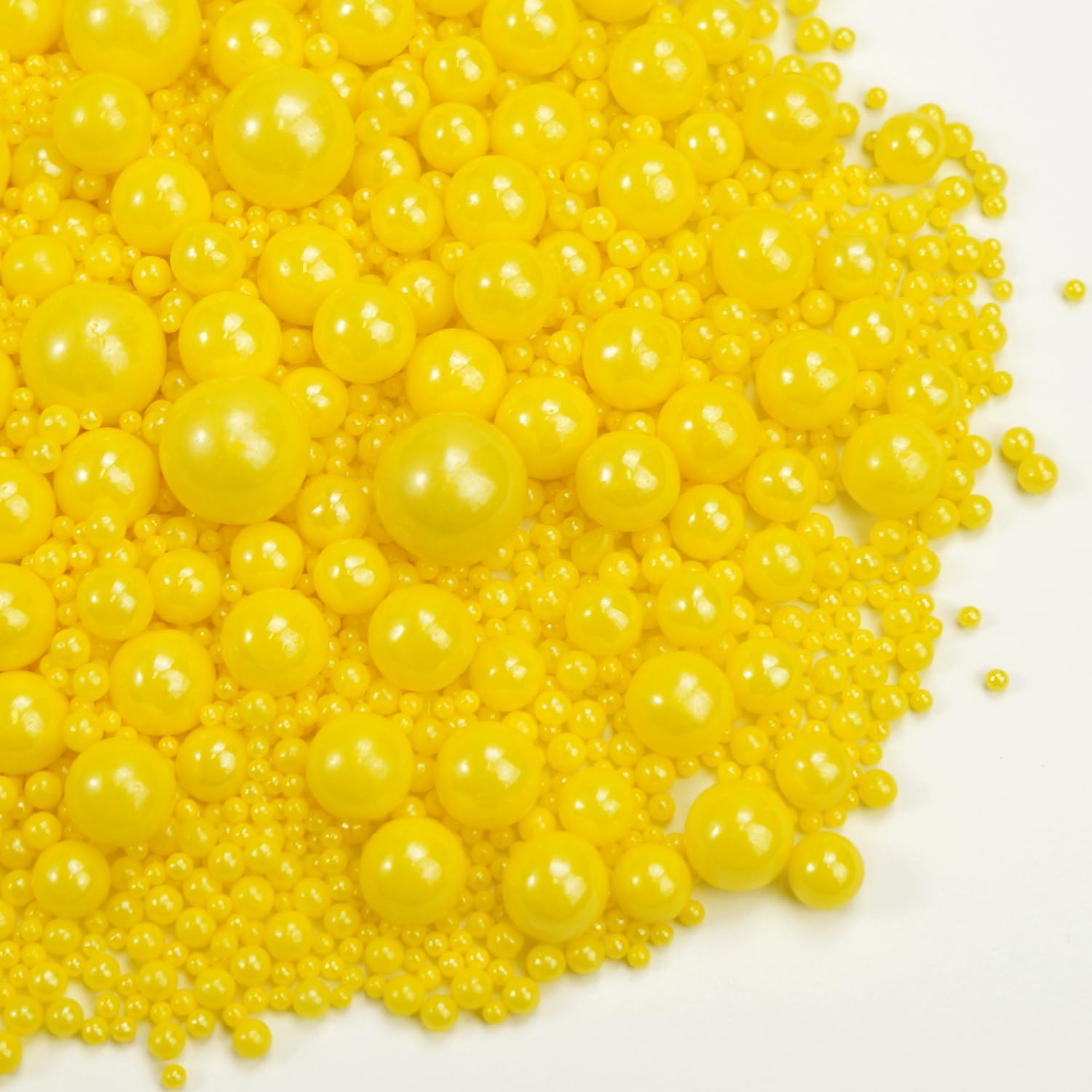 Yellow Pearl Sprinkles for Cake Decorating, Edible Candy Sugar Pearls, 150g/5.29oz Mix Size, Cake Decorations, Cupcake Topper, Ice cream, Cookie, Holiday, Easter, Valentine's Day, Christmas Supplies