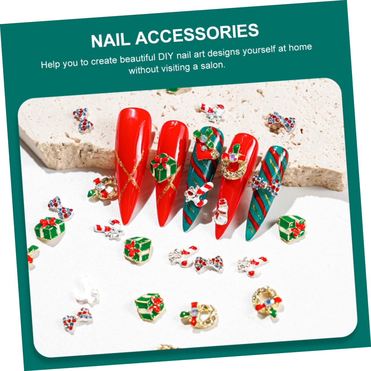Set Accessori Unghie Candelabro Natalizio Grembiuli Da Pittura Anelli Unghie Unghie Natalizie Healeved