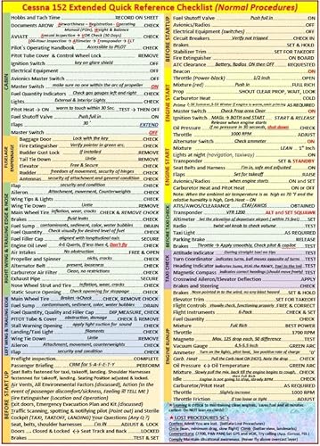 Cessna 152 Checklist - QRef & All In One For