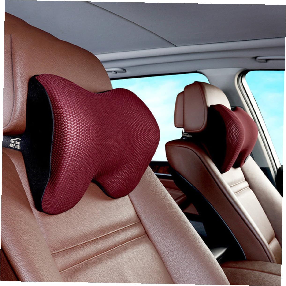 Almohadilla Reposacabezas Coche Cojín Cervical Almohada Cuello Viaje Viscoelástica Ergonómico Soporte Vertebral