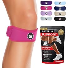 Sleeve Stars Swedish Brand Patellar Tendon Support Strap for Women & Men Effective Osgood Schlatter Knee Brace Youth & Kids Knee Brace with 3 Adjustable Length fits 12"-24" Single/Hot Pink/Adult