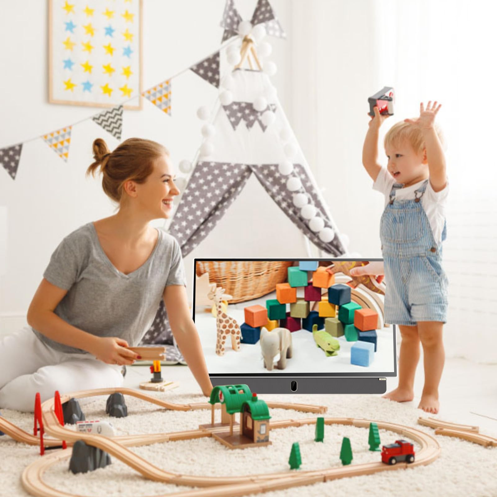 Metz TV Portable 24 Pouces (60 cm) Smart Google TV FHD avec Batterie Intégrée Poignée HDR 10 Chargeur Voiture 12V Ecran Anti-reflet Dolby Audio HDMI USB Bluetooth Wi-FI (24MPE7000 Blanc)
