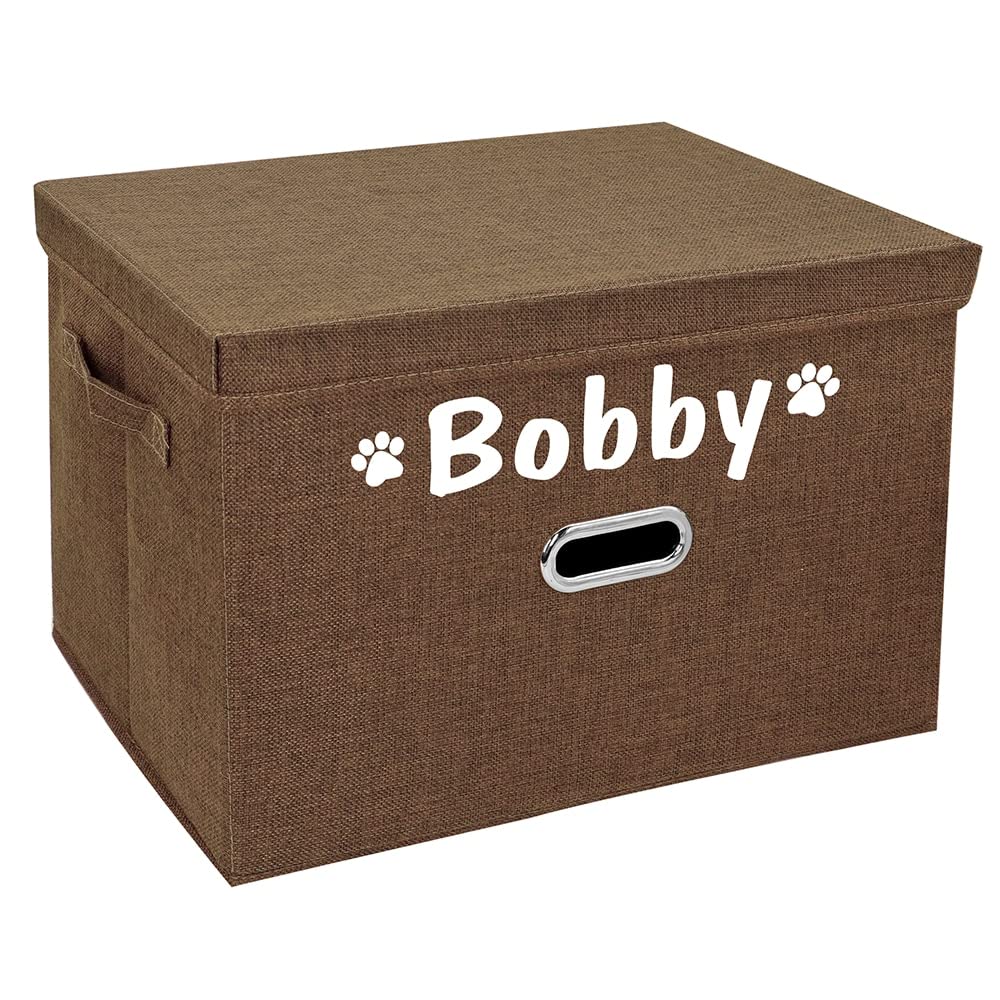 Panier de rangement personnalisé avec nom imprimé de pattes pour chien et chat