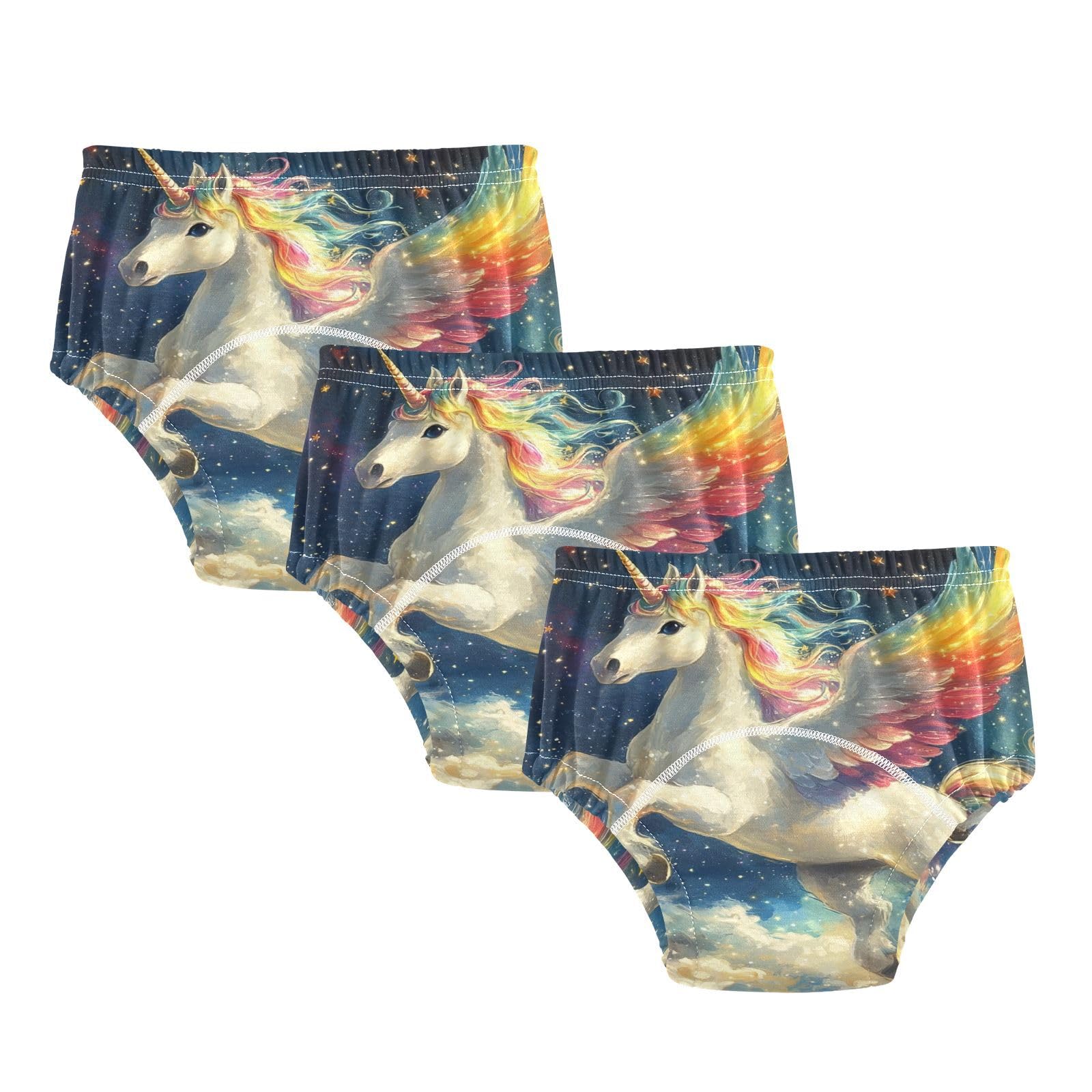 Coikll Flying Horse at Night Sky (2) Toddler Training Underwear Waterproof Baby Pee Pants -2T