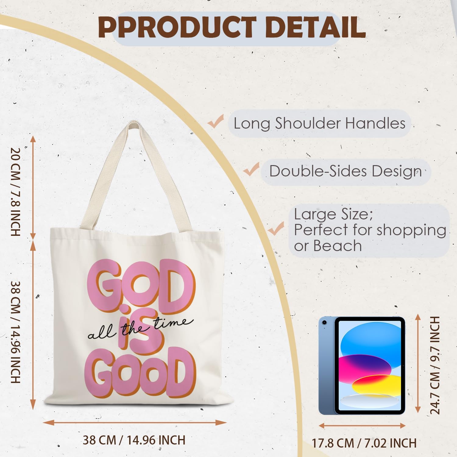 God Says You are Christian Canvas Tote Bags for Women, Inspirational Christian Gifts for Women - Image 5