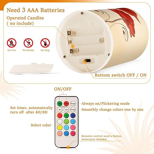 Vista 171 de Velas parpadeantes sin llama, velas LED moradas de mariposa lavanda con temporizador remoto, juego de 2 velas a pilas para San Valentín, boda