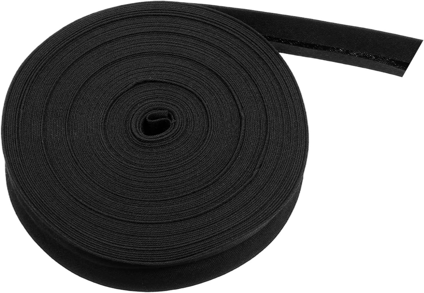 Double Fold Bias Tape, 1/2 Inch 10 Meters Bias Tape for Sewing - Black Polyester Fabric Roll for Hemming Seaming Binding Crafts