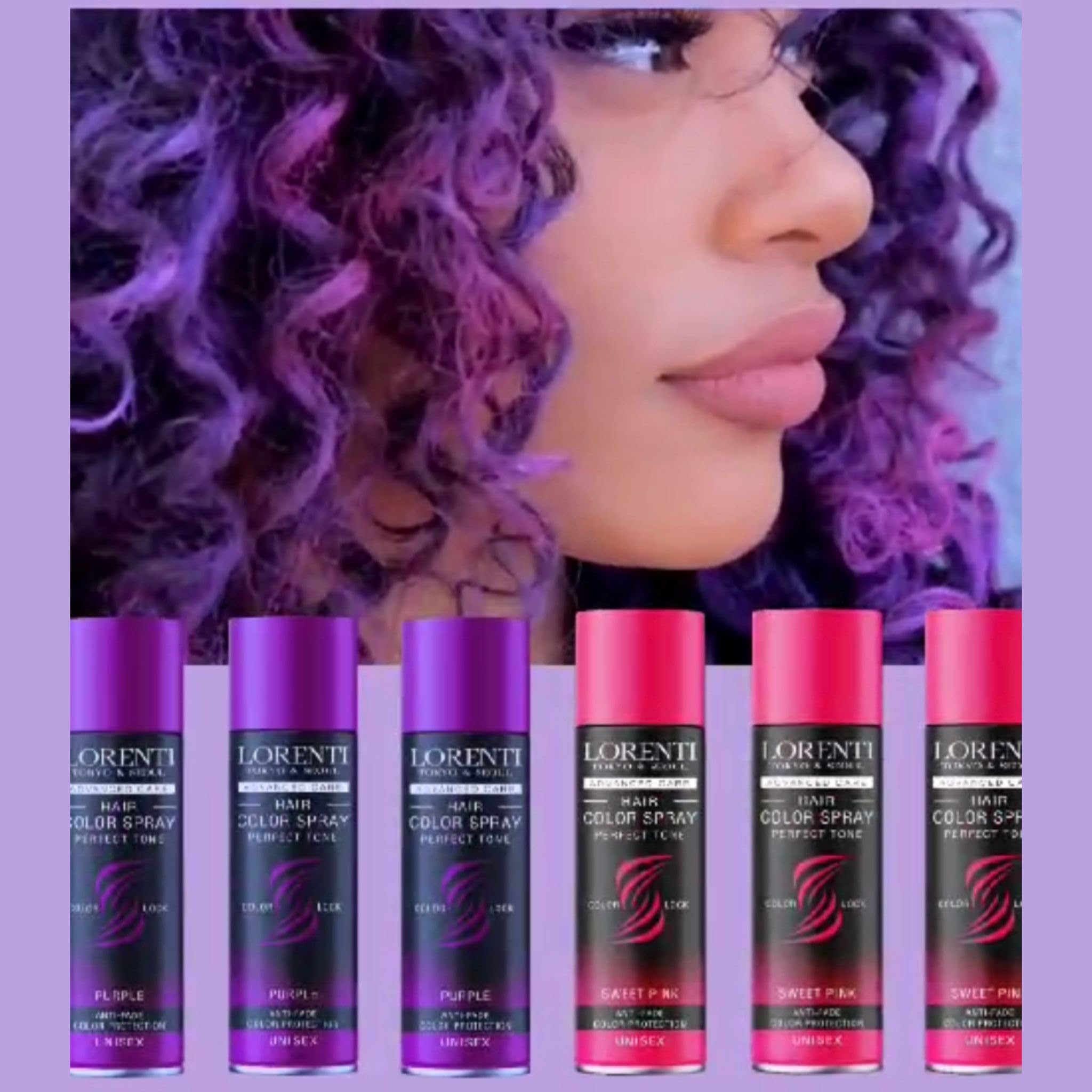 LORENTI TOKYO & SEOUL Color lakier do włosów Secret Red – 150 ml – farba do włosów do przebierania i makijażu na karnawał, Halloween i imprezę tematyczną – farba do włosów zmywalna – Color Hair Spray