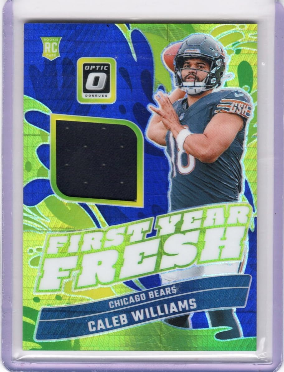 Caleb Williams Authentic Memorabilia Rookie Card First Year Fresh Collectible Football Card- 2024 Donruss Optic Football Card #FYF-CWS (Bears)