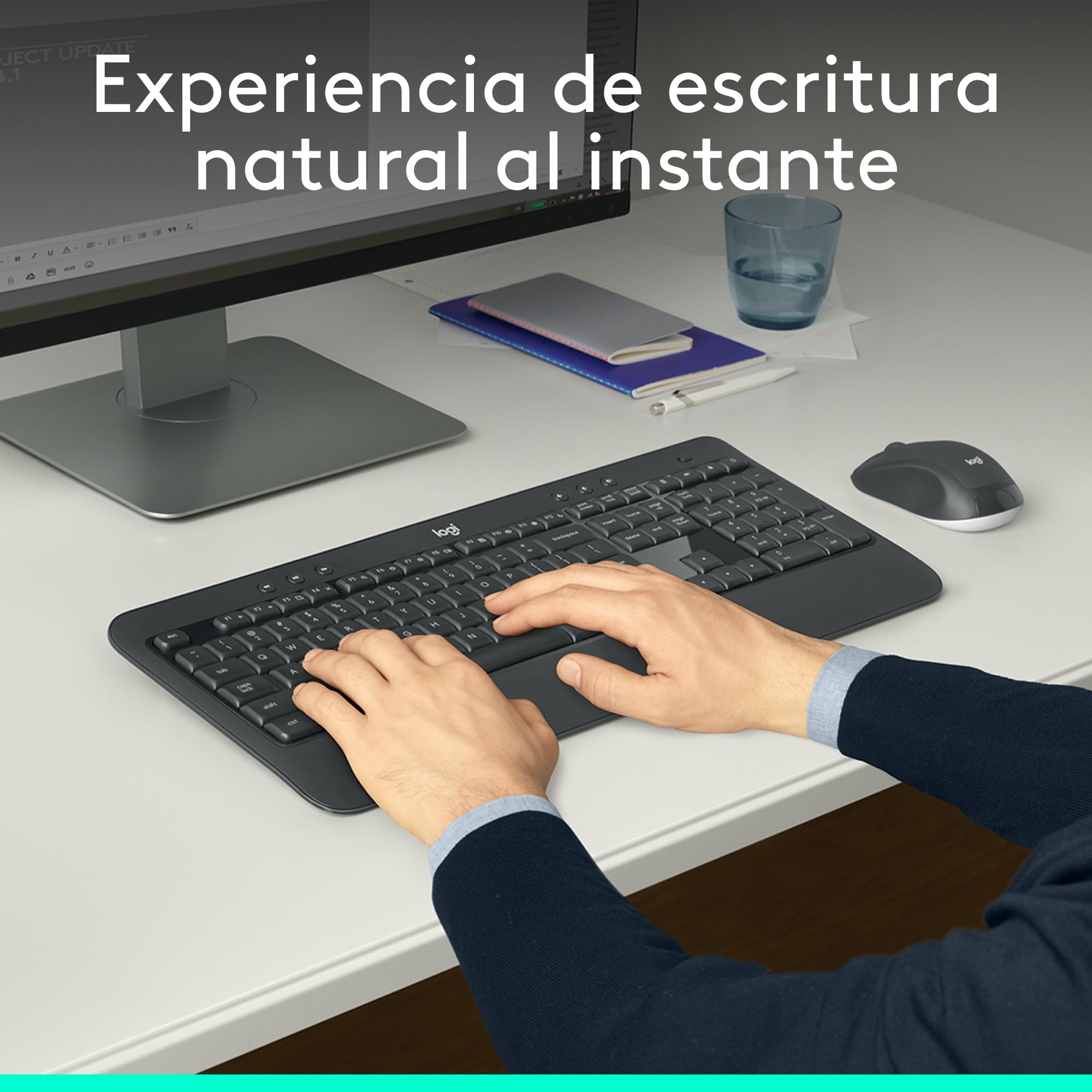 Logitech MK540 Advanced Combo Teclado y Ratón Inalámbrico para Windows, Receptor USB unificador de 2,4 GHz, Botones Multimedia, Batería de 3 años de duración, PC, Portátil, QWERTY Español - Negro