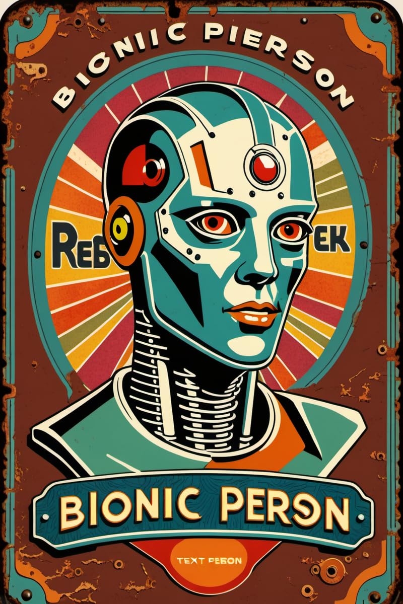 Metal Tin Sign,Wall decor,bionic person Artificial Intelligence Hyperbrain,Bar Club Shop Billboard Warning,bionic person,Courtyard Garage Farm living room