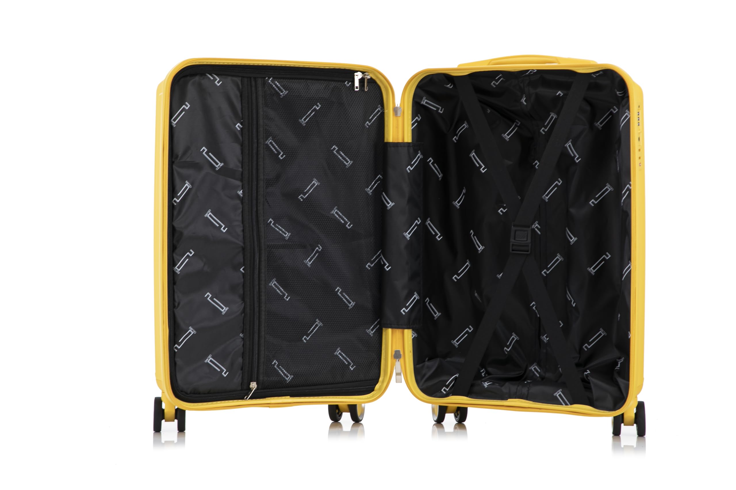 CELIMS - Valigia Media in Polipropilene 65 cm 20 kg | Trolley Rigido con Serratura TSA | 8 Ruote Girevoli 360° | Leggera Capiente Viaggio | Impermeabile | Giallo