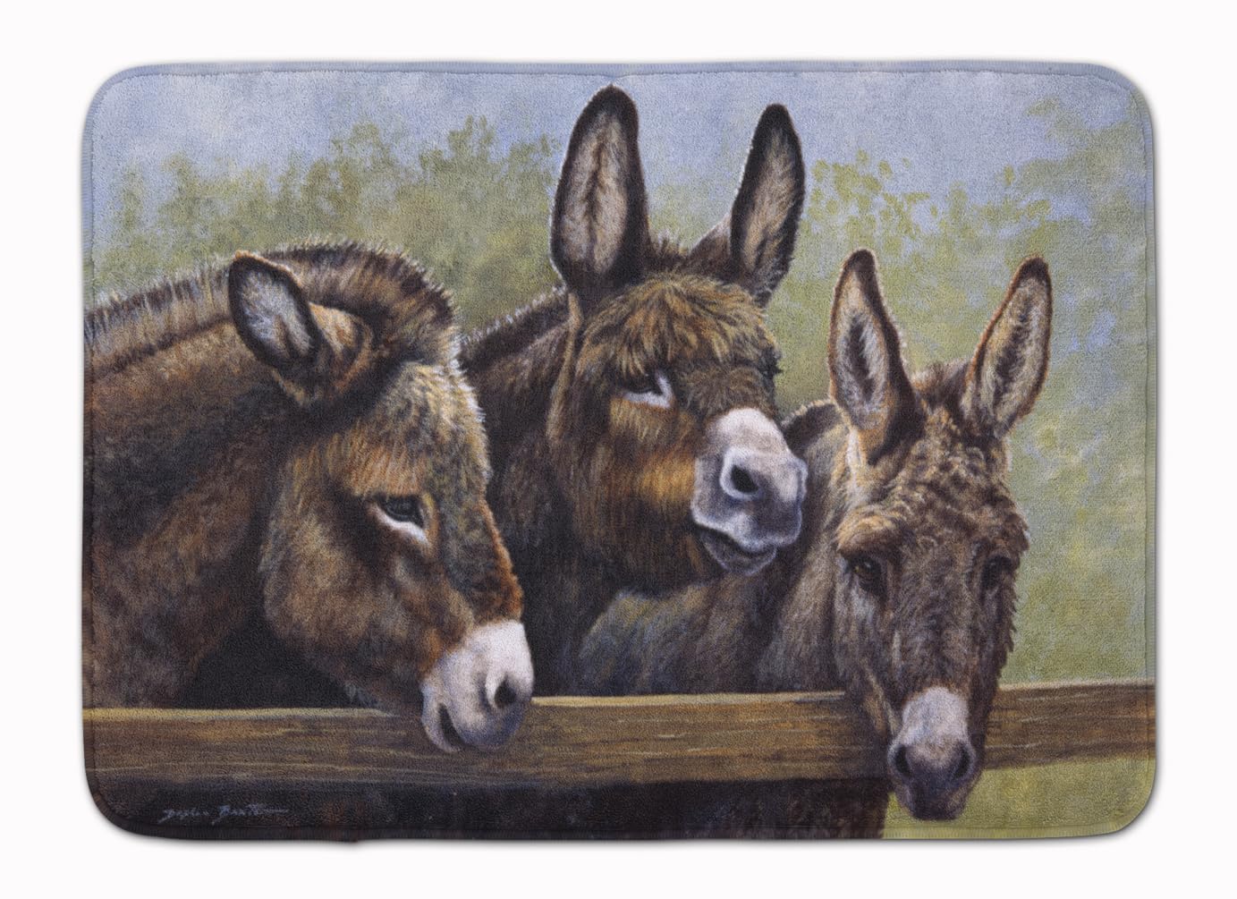 Caroline's Treasures BDBA0235RUG Donkeys by Daphne Baxter Machine Washable Memory Foam Mat, Bathroom Rug, Non-Slip Bath Mat, Durable Thick Washable Rugs for Kitchen, Bathroom Quick Dry, Decorative Art