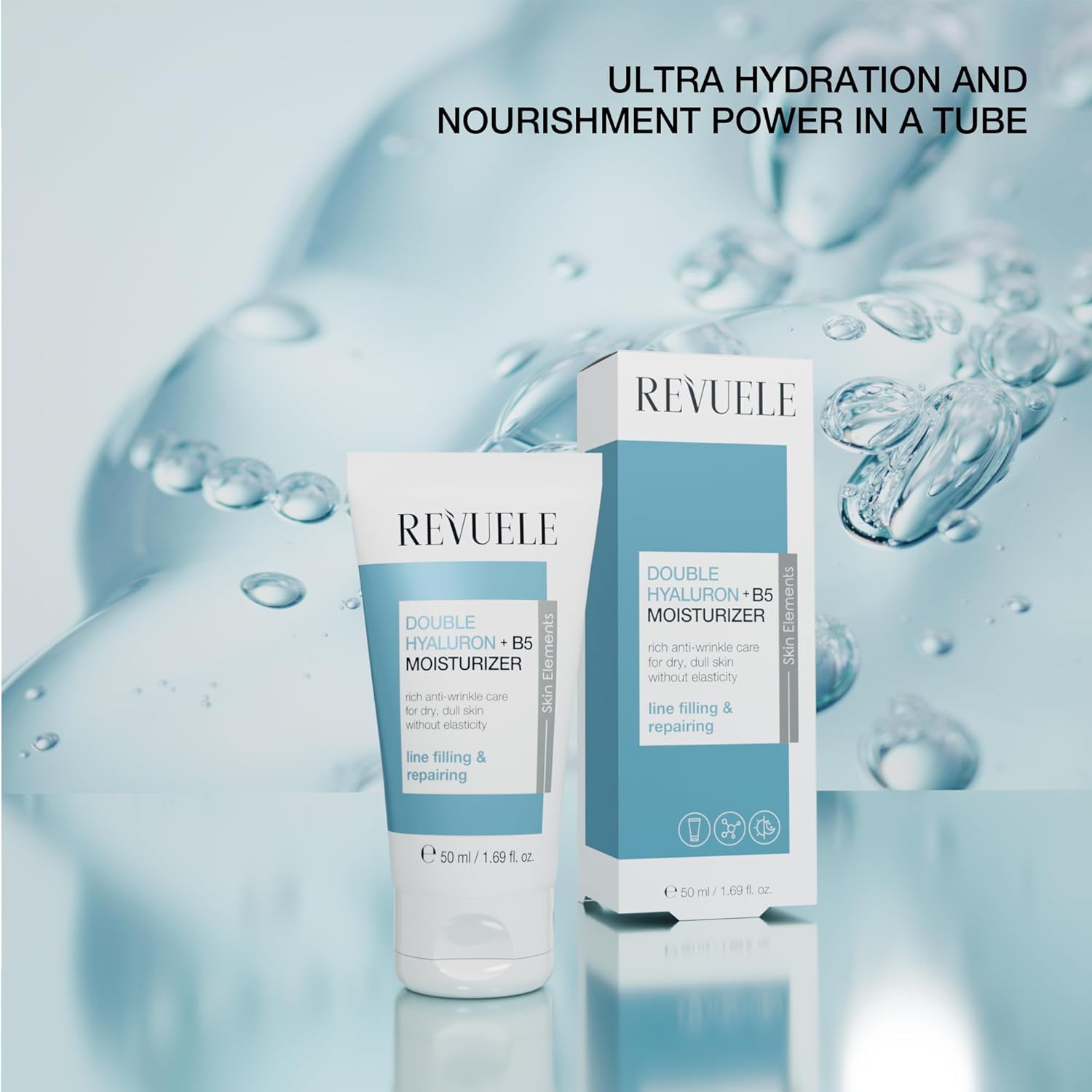 Revuele Double Hyaluron + B5 Facial Moisturizer, Lightweight Hydrating Cream with Dual Hyaluronic Acid & Panthenol, For Soft and Smooth-Looking Skin 1.69 fl.oz - Image 2