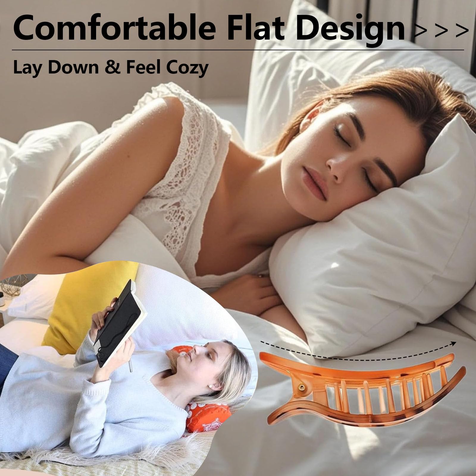6 Pcs Flat Hair Clips for Women Strong Hold No Slip Matte Claw Clips - Image 4