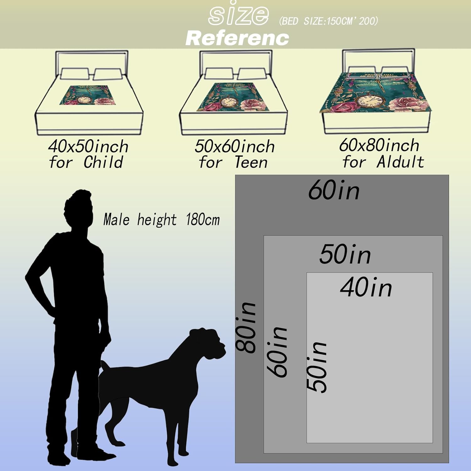 Inspirational Dragonfly Throw Blanket, 50x60in, Soft, Lightweight Flannel, Quote with Pocket Watch, Roses and Jewels Blankets, Gifts for Women, for Boho Home Living Room Decor - Image 3