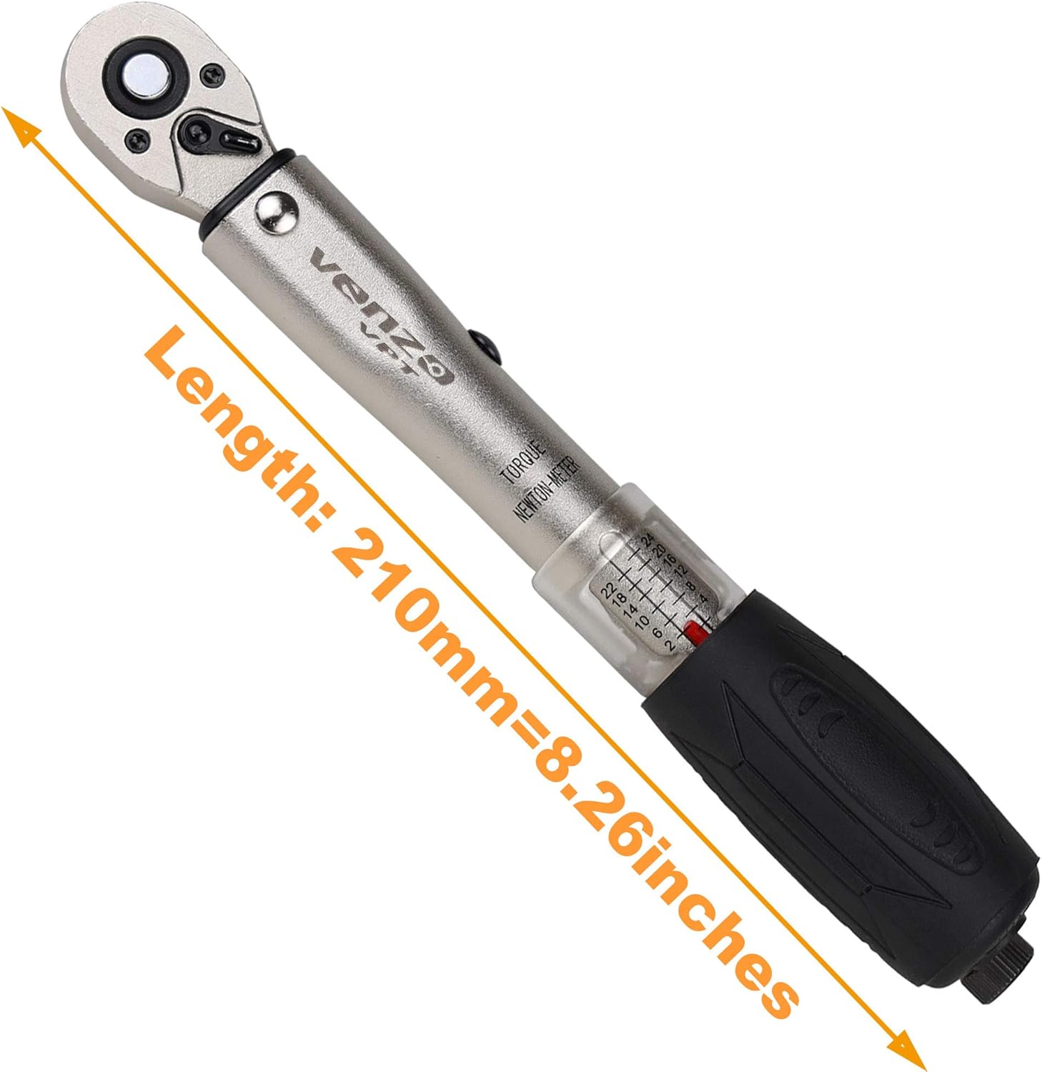 Venzo Bicycle Bike 1/4 Inch Driver - Torque Wrench Allen Key Tools Socket Set Kit 2-24Nm - Small Adjustable : Bike Hand Tools : Sports & Outdoors