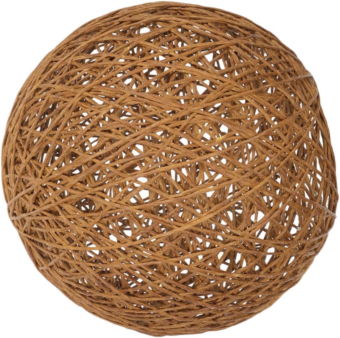 Gadpiparty Hanging Rattan Woven Lamp Cover Shape Ceiling Lampshade Decor for Boho Style Lighting Easy to Install Fade-resistant Creates Relaxing Atmosphere