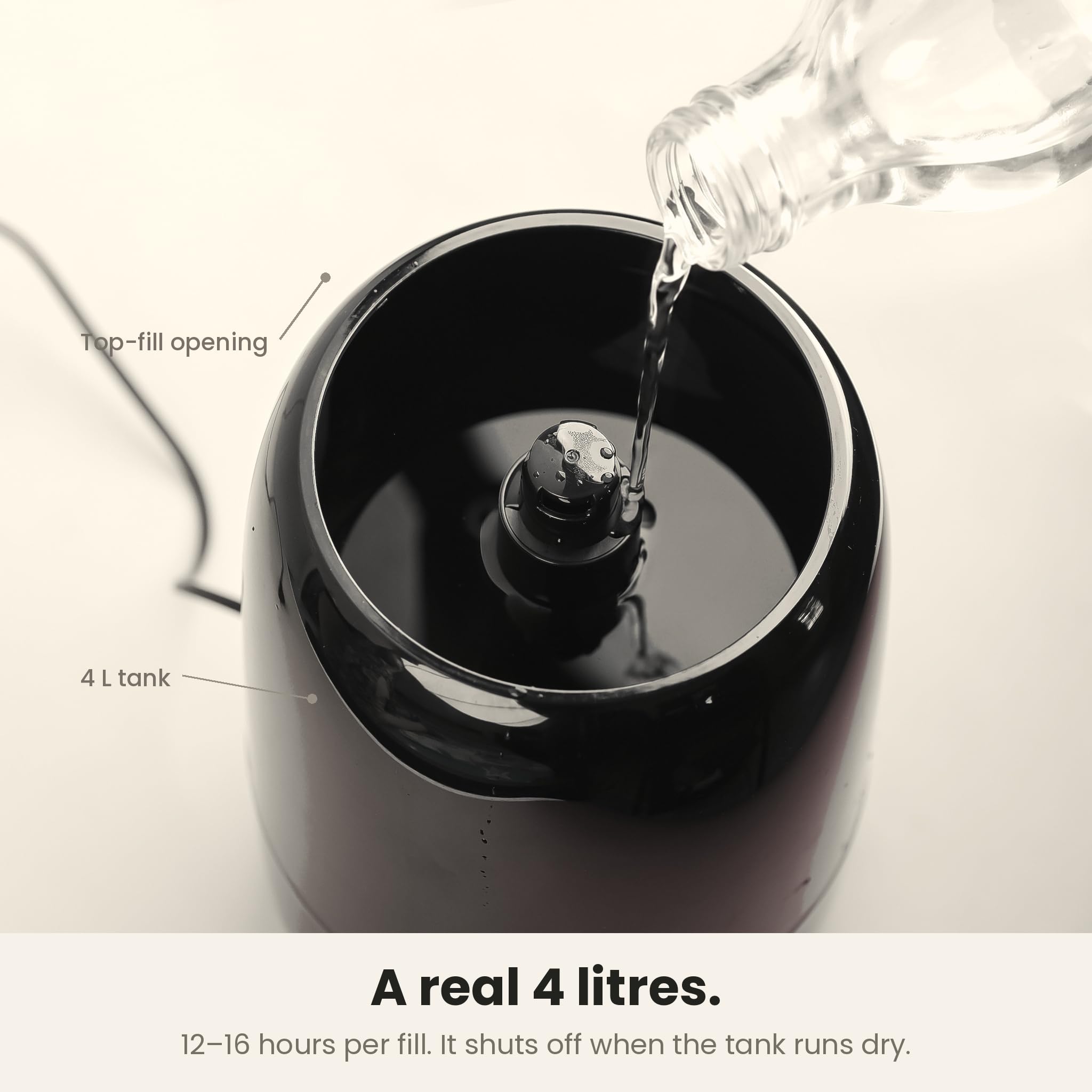 InstaCuppa Ultrasonic Cool Mist Humidifier for Room, Effective Cold & Cough Relief with Moisture Control, Separate Aroma Oil Diffuser Container, Ceramic Balls Water & Cotton Mesh Air Filters, 4 Liter 4