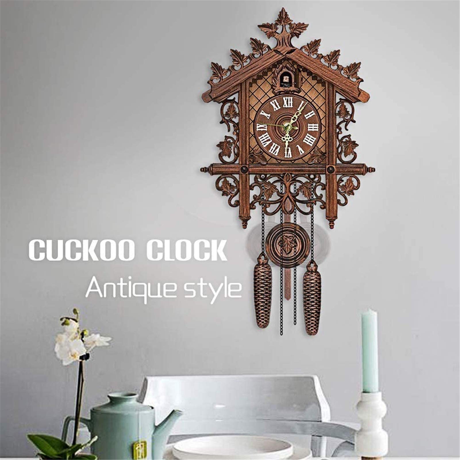 Orologio a cucù, meccanico, in legno, decorazione per casa e ristorante, design retrò per soggiorno