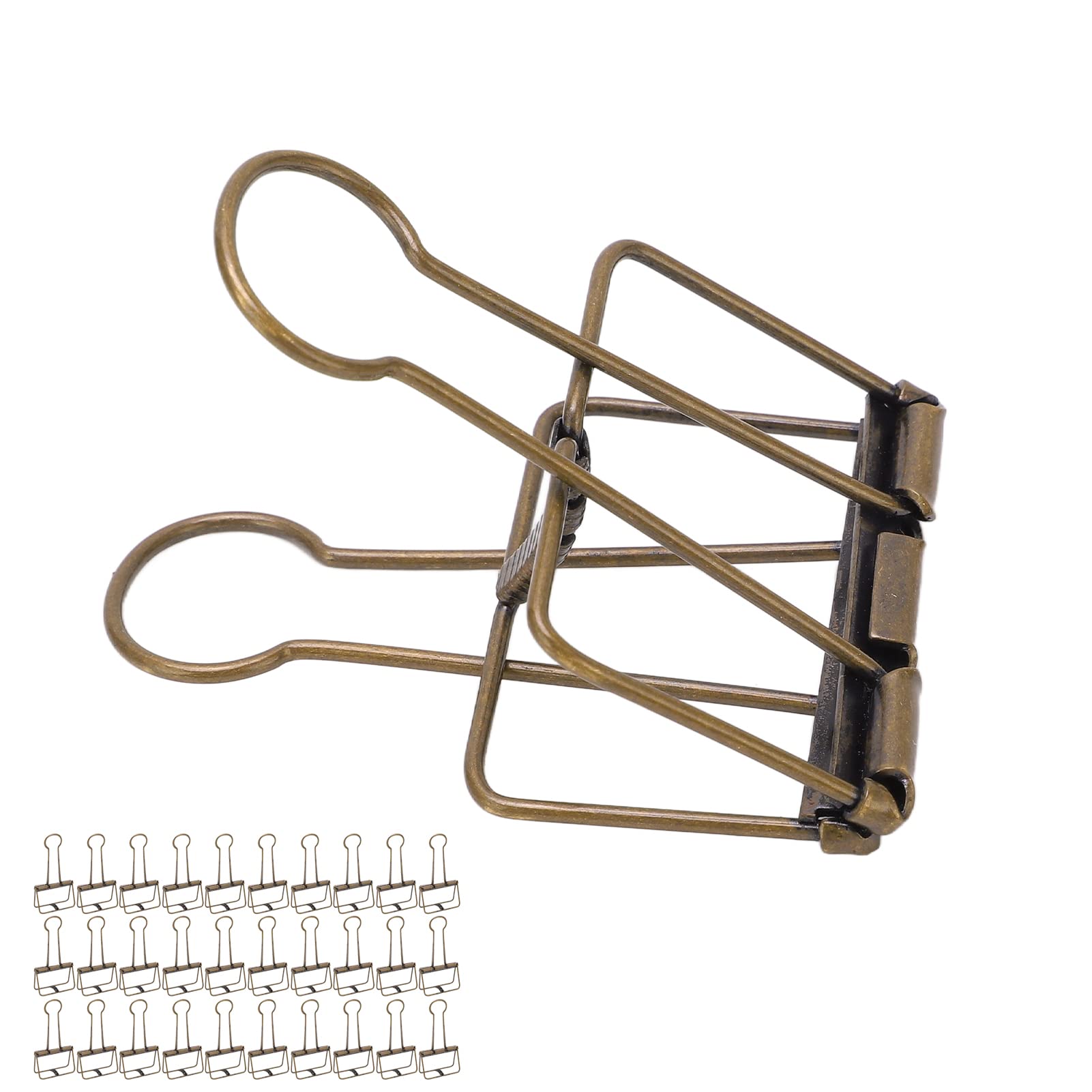 Wakects Fermagli per Binder Clip, Graffette per Carta, Clip Metalliche Forate, 30 Pezzi, Multiuso con Design Semplice per Documenti, Biglietti, Vestiti (Bronzo)