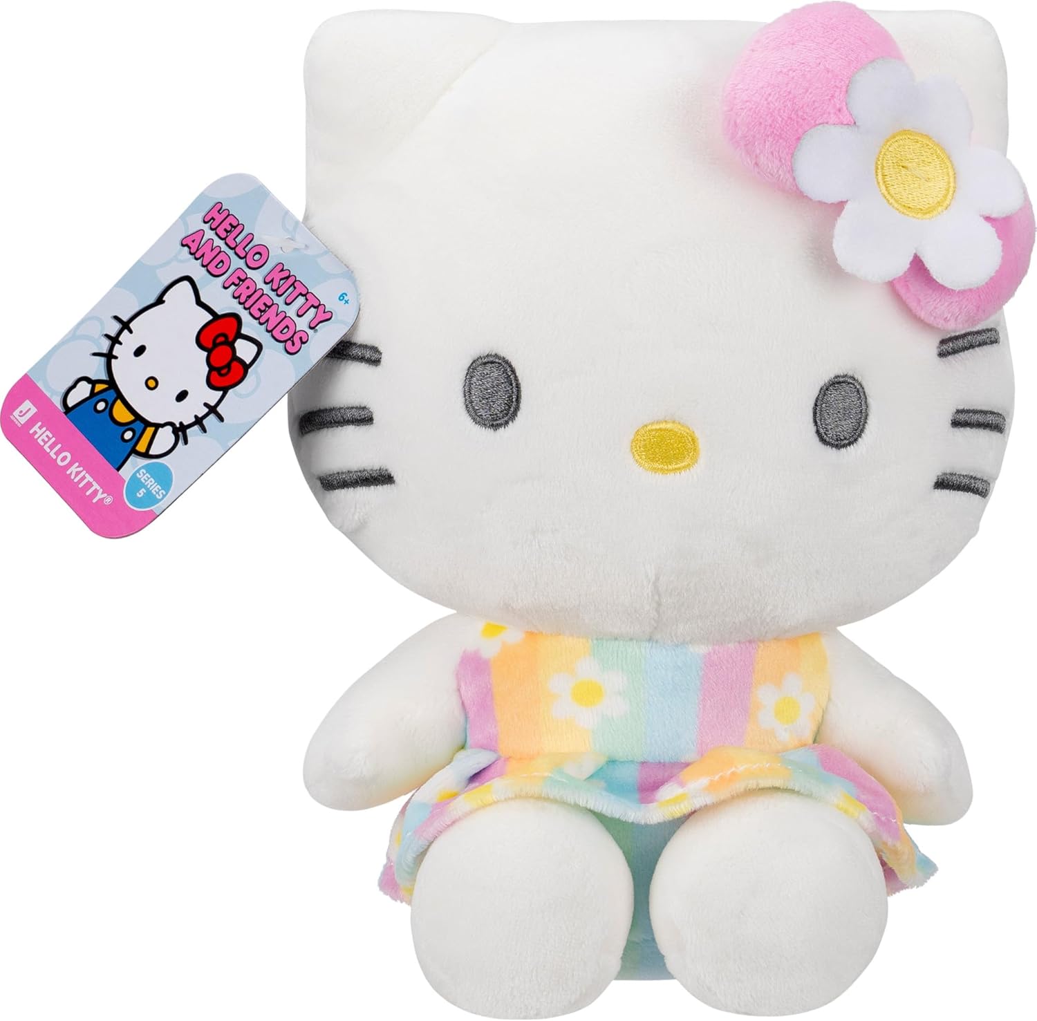 Jazwares Hello Kitty® and Friends - 8-Inch Hello Kitty Pastel Florals Plush - Officially Licensed Sanrio® Product from Ages 6+