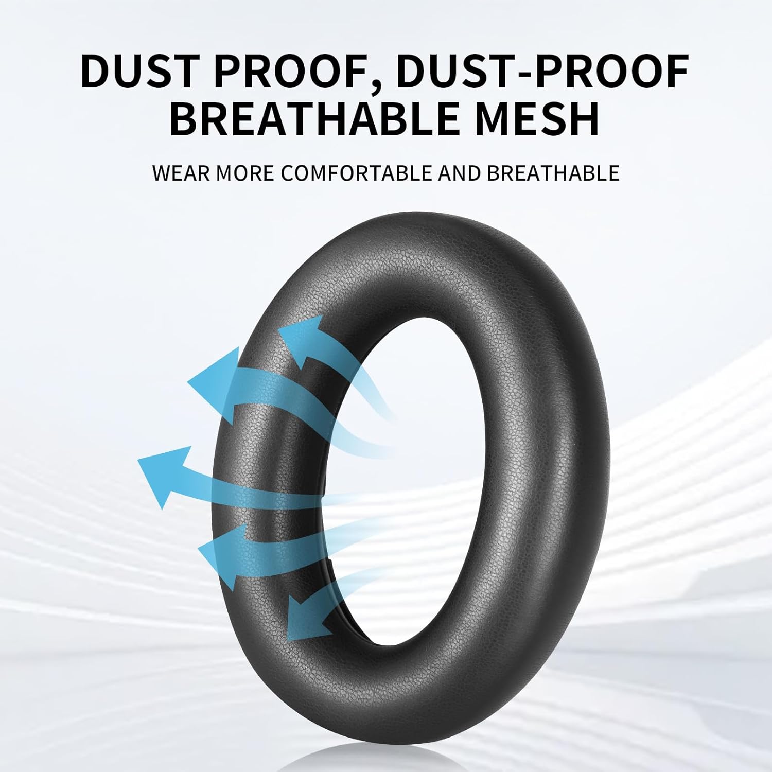 Earpads Replacement for Sennheiser Accentum/Accentum Plus Wireless Headphones,Ear Pads Cushions with Protein Leather and Noise Isolation Memory Foam(Black)