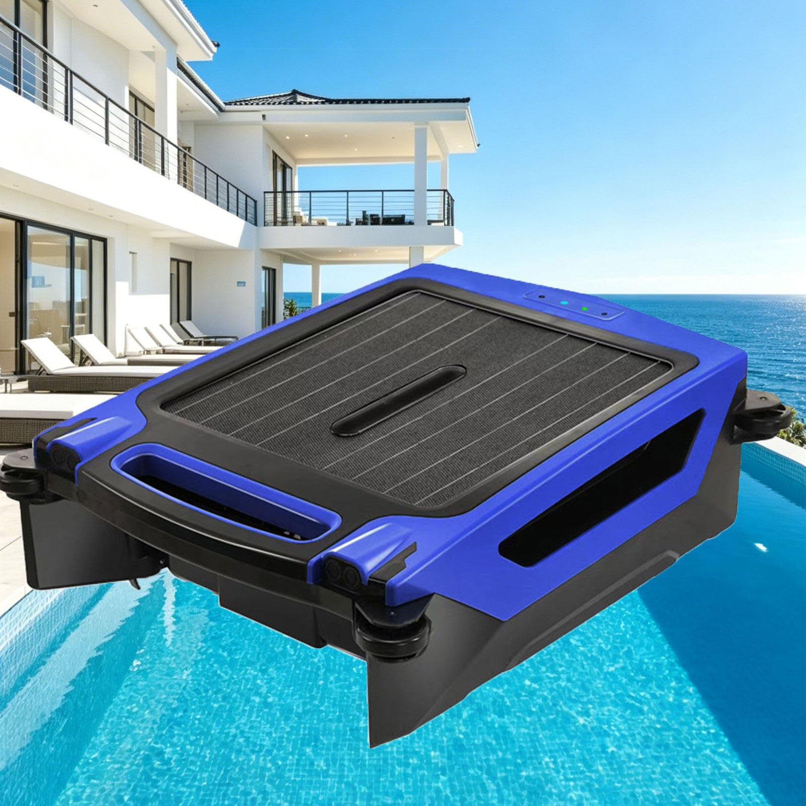 GLWABOMARS Solar Powered Pool Surfaces Cleaner Robot, Intelligent Obstacle Avoidance, 35H Runtime for Residential Swimming Pools