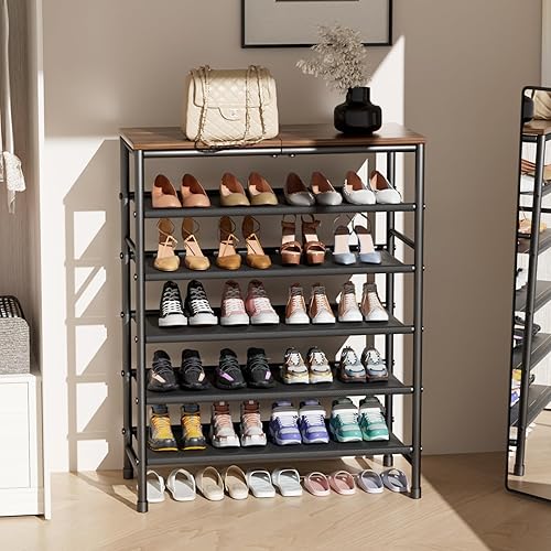 Miniatura 10 de Mavivegue Zapatero grande de 8 niveles, organizador de zapatos de metal alto, 50-55 pares de botas y estante de almacenamiento de zapatos, zapatero
