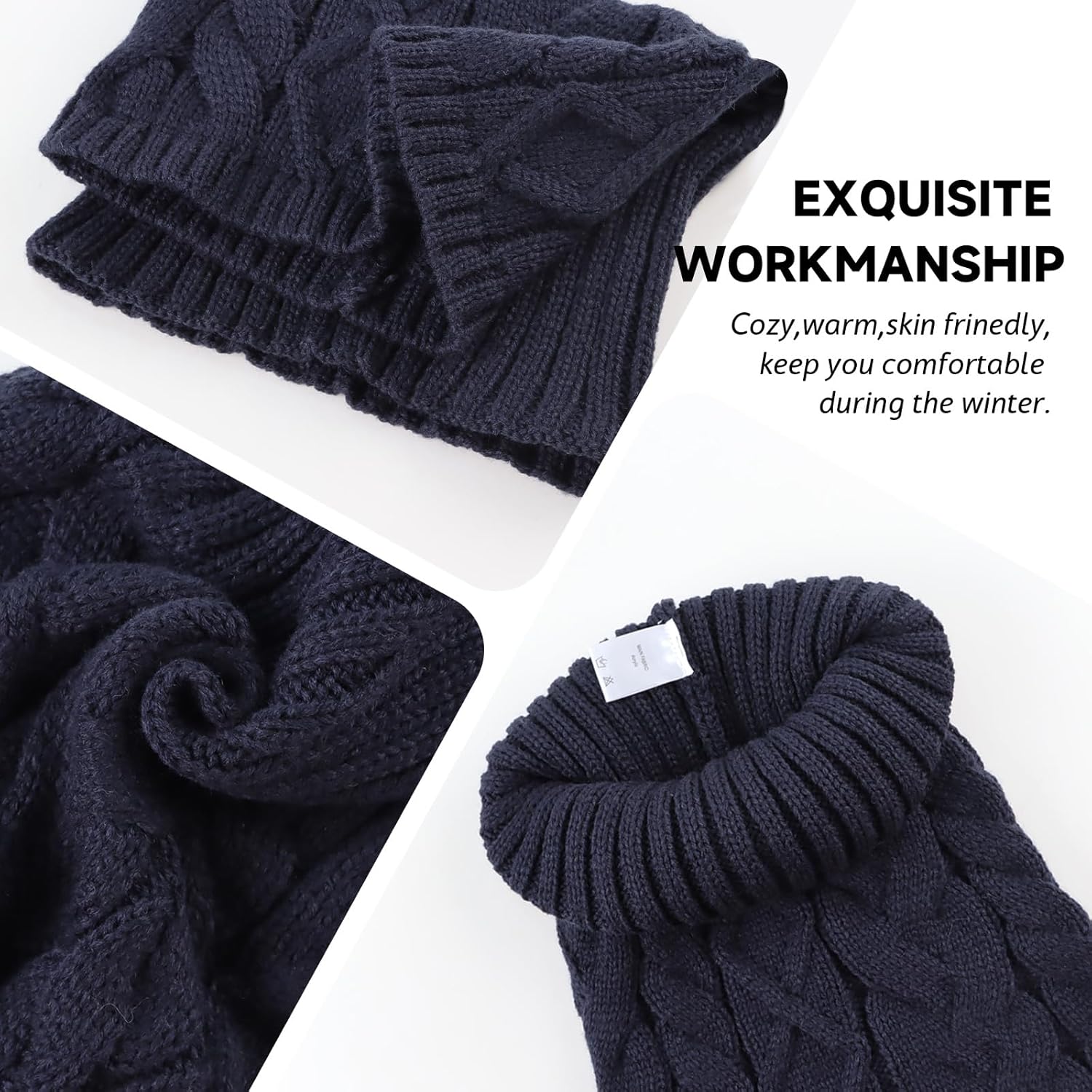 Zsedrut Fall Winter Women Scarves Cable Knitted Scarf For Women Warm Neck Warmer Cold Weather - Image 3