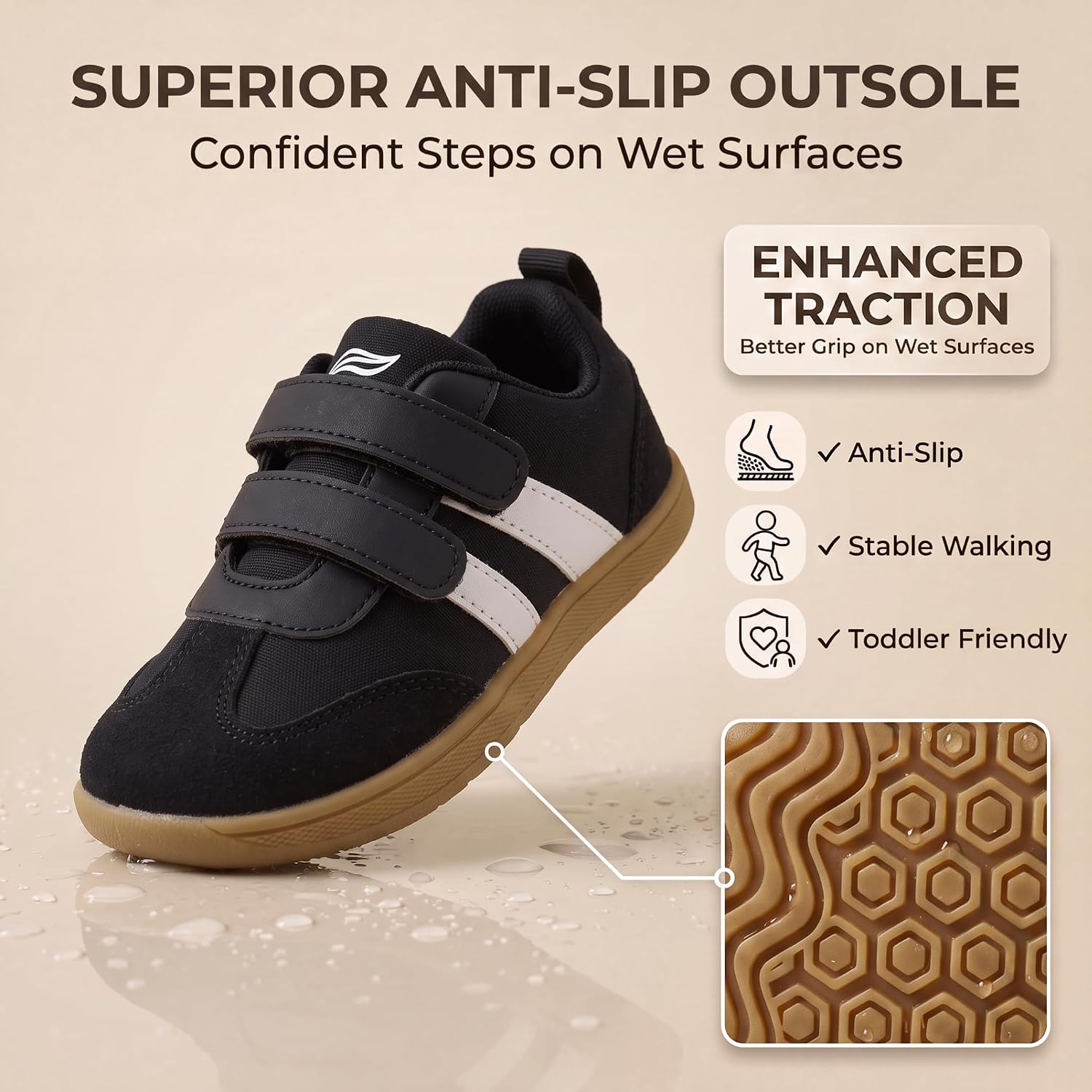 Lamincoa Toddler Wide Toe Box Shoes Boys Girls First Walk Sneakers