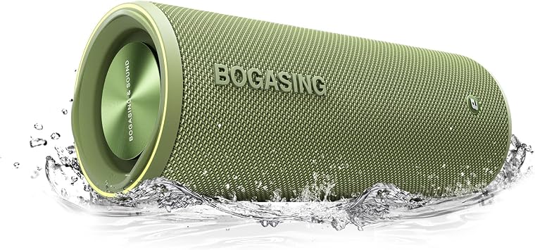 BOGASING Space M200 Bluetooth Speaker, Wireless, Portable, RGB LED Light, 50W, Loud Volume, Heavy Bass, 24 Hours Continuous Playback, IP67 Dustproof, Waterproof, Outdoor, Bluetooth 5.3, DSP Treatment
