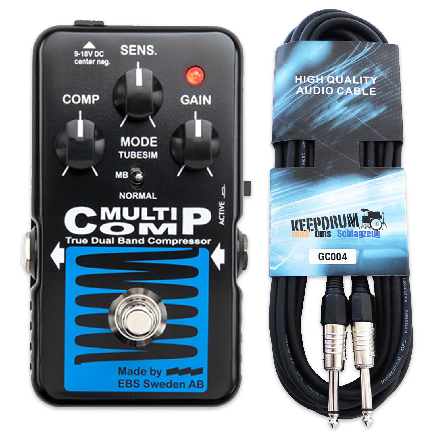 EBS Multicomp kompresora do Bass Blue z kablem keepdrum