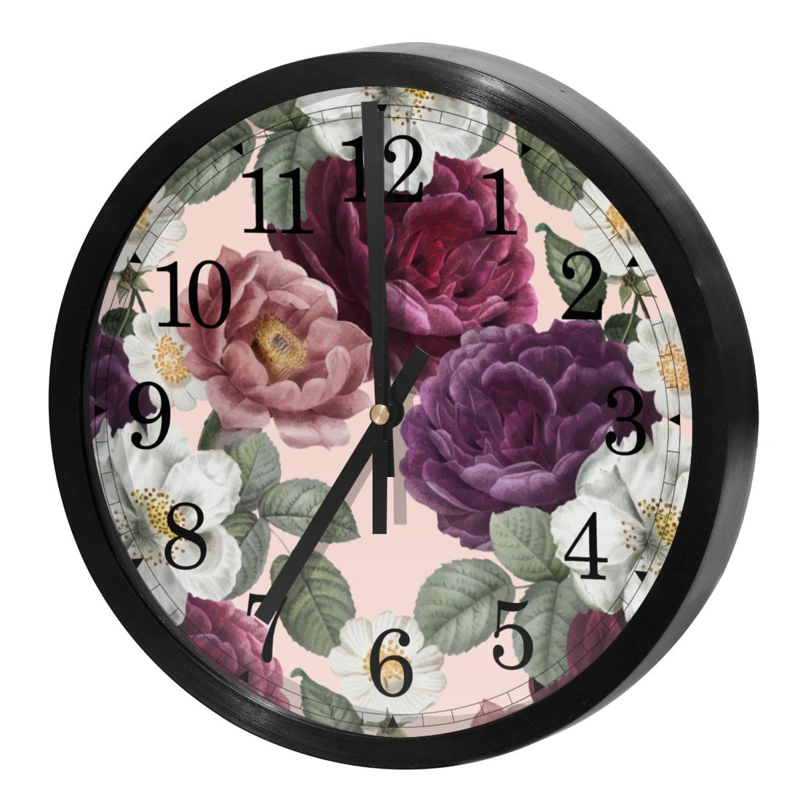 Horloge murale à quartz sans tic-tac à piles pour un sommeil tranquille et bureau sans bruit