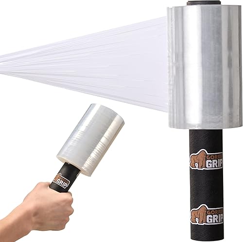 Miniatura 20 de GORILLA GRIP Película elástica 500% de plástico resistente, rollo retráctil de 1200 pies, resistente a pinchazos, resistencia industrial para envío