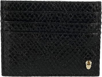 ROBERTO CAVALLI Class Metal Black Lizzard Embossed Cleo Credit Card Holder