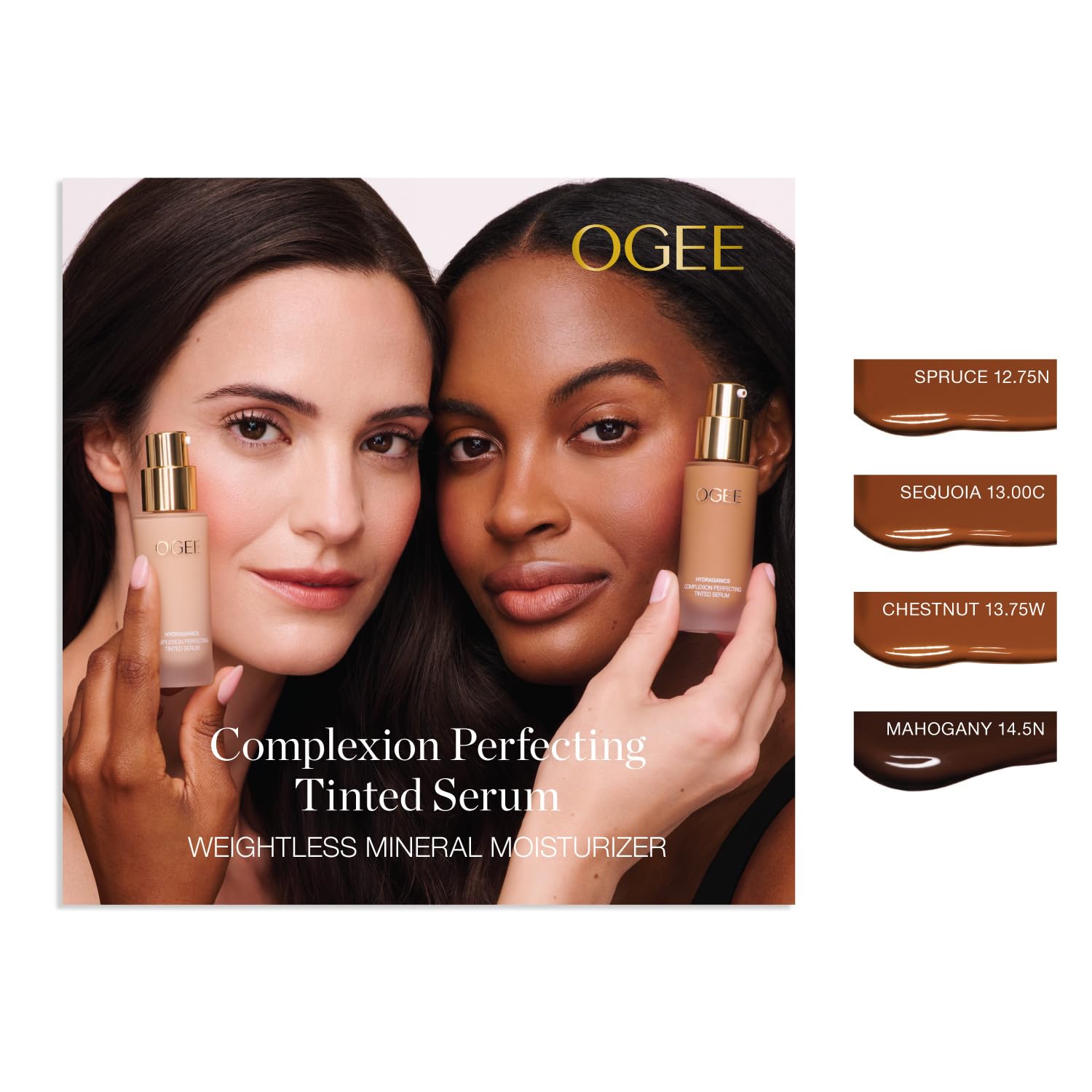 Ogee Complexion Perfecting Liquid Foundation - Lightweight Tinted Moisturizer For Face (Chestnut 13.75W - Deep Auburn, Rich-Golden Undertones) - with Vitamin C & Jojoba Oil - Certified Organic - Image 7