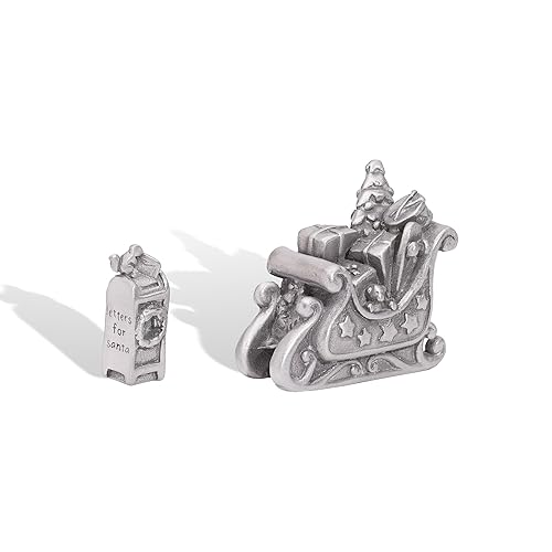 LISA LEONARD DESIGNS Pewter Santa's Sleigh & Letters Christmas Village