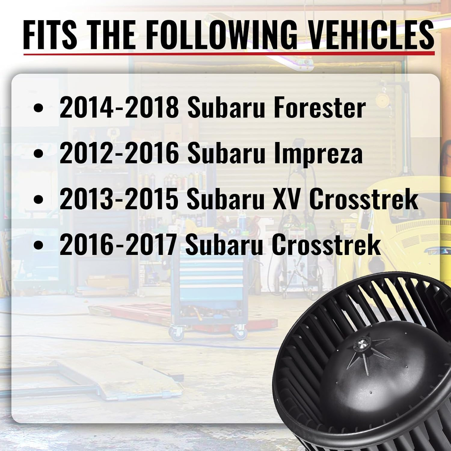 Heater Blower Motor1 Compatible for Subaru 2014-2018 Forester, 2012-2016 Impreza, 2013-2015 XV Crosstrek, 2016-2017 Crosstrek Replace #72223-FJ001 700290 75081