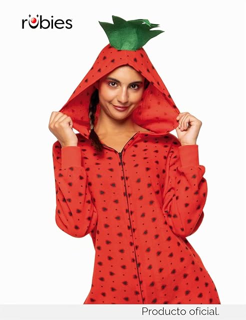 Foto 2 de 4 de Rubies Disfraz Fresón para adulto, Unisex, talla Única, Jumpsuit con capucha, original halloween, carnaval