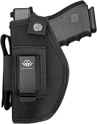 IWB/OWB Pistol Holsters Fit:Glock 19 17 26 43/G2C G3C/Sig P320/M&P 9mm 40/45/380 /Security 9/Hellcat (Black, Right/Left Hand Draw (IWB/OWB) with Mag Pouch)
