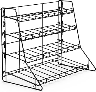 Black Metal Retail Display Rack - Countertop Snack Organizer Shelf, Merchandise Display Stand for Retail Store Supplies, Home Theatre Concession Stand