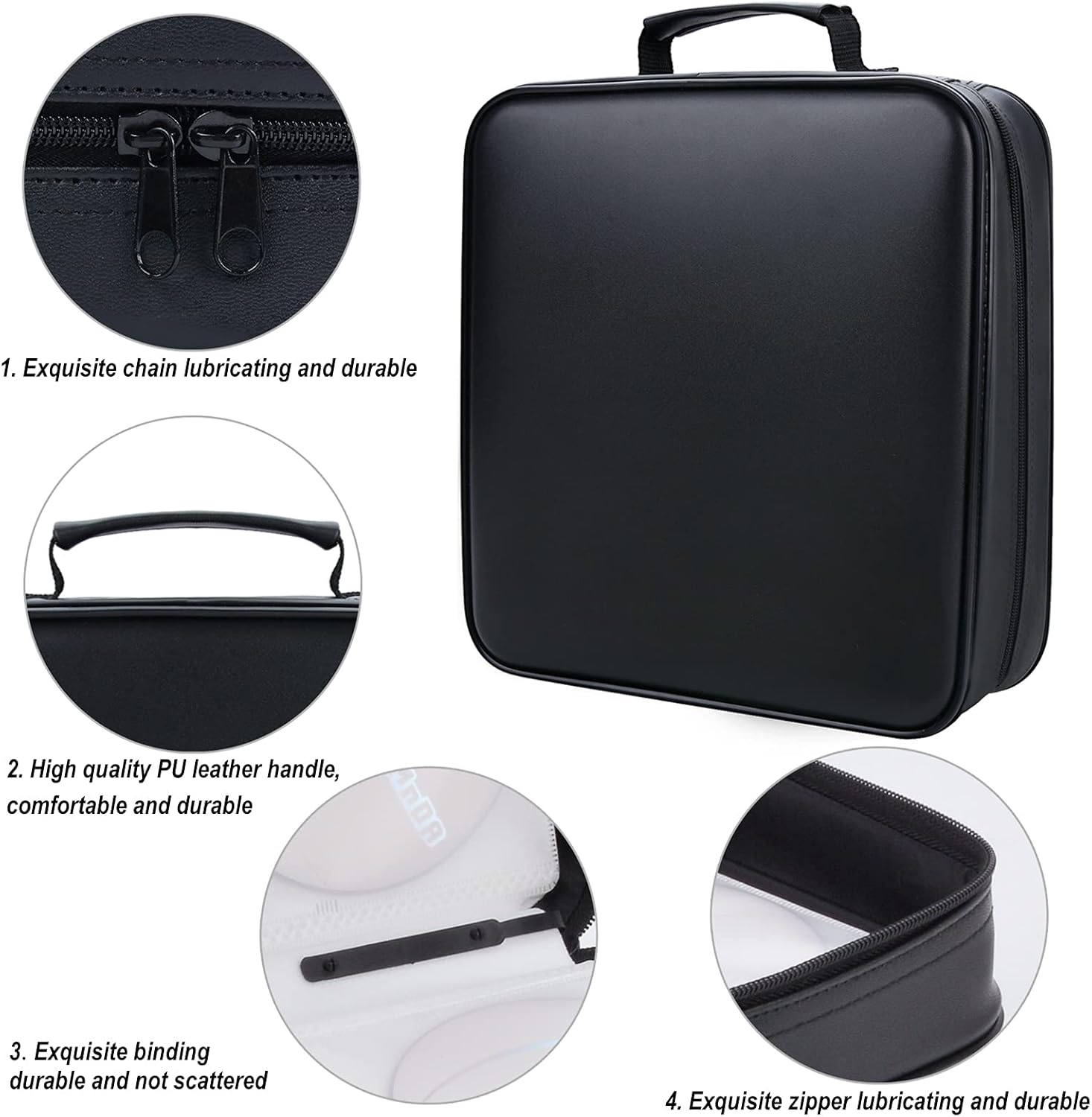 CD Holder DVD Storage Case: CD Organizer 320 Capacity CD Folder Protective CD Wallet Portable CD Carrying Bag for Blu Ray Sleeves CD Binder Media Discgear CDs Box CD Album Home(320 Capacity, Black) : Electronics