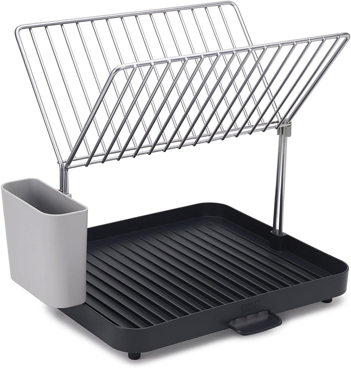 Joseph Joseph 85084 Y-Rack Dish Rack and Drainboard Set with Cutlery Organizer Drainer Drying Tray Large for Kitchen, Gray