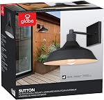 Globe Electric 44569 Sutton Sconce, Matte Black and White