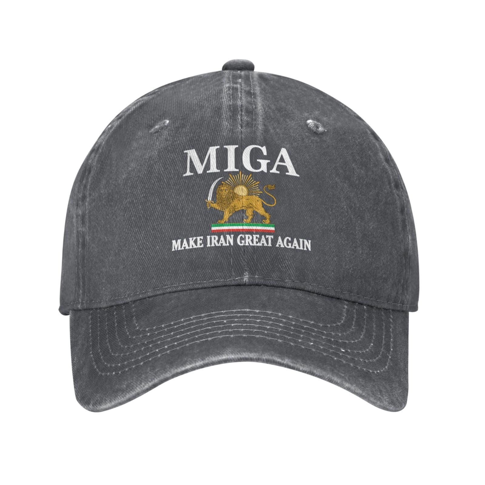 KWQDOZF Make Iran Great Again Hat Miga Trucker Cap for Men Women Grey