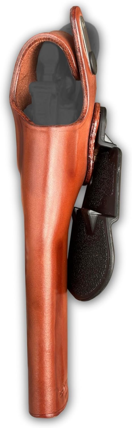Premium Leather OWB Paddle Holster with Thumb Break Fits, N-Frame Model 629 Classic Full Underlug Barrel 44 Magnum 6.5" Barrel, Right Hand Draw Brown Color #1440#
