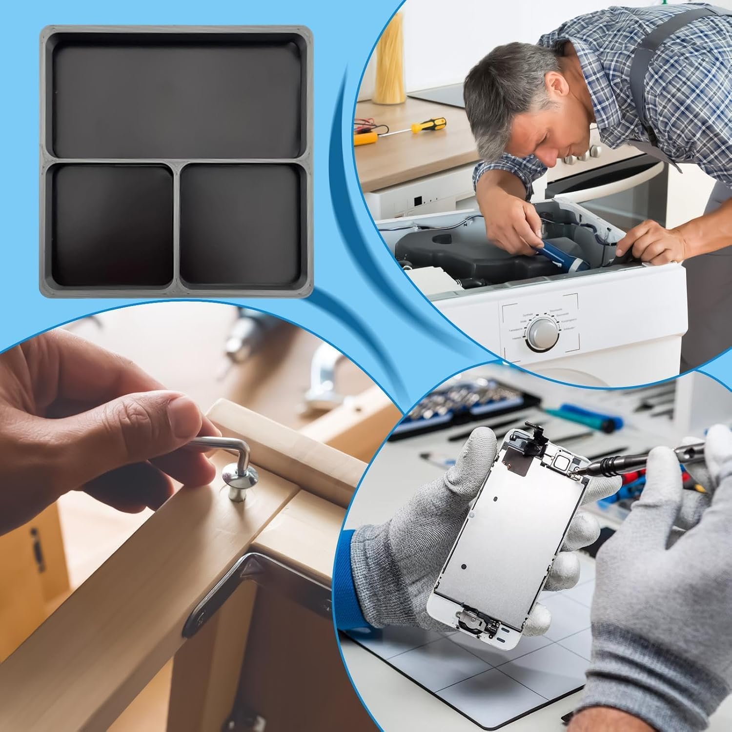 Magnetic Tray, Portable Compartment Organizer, Space Saving Storage Holder image 4