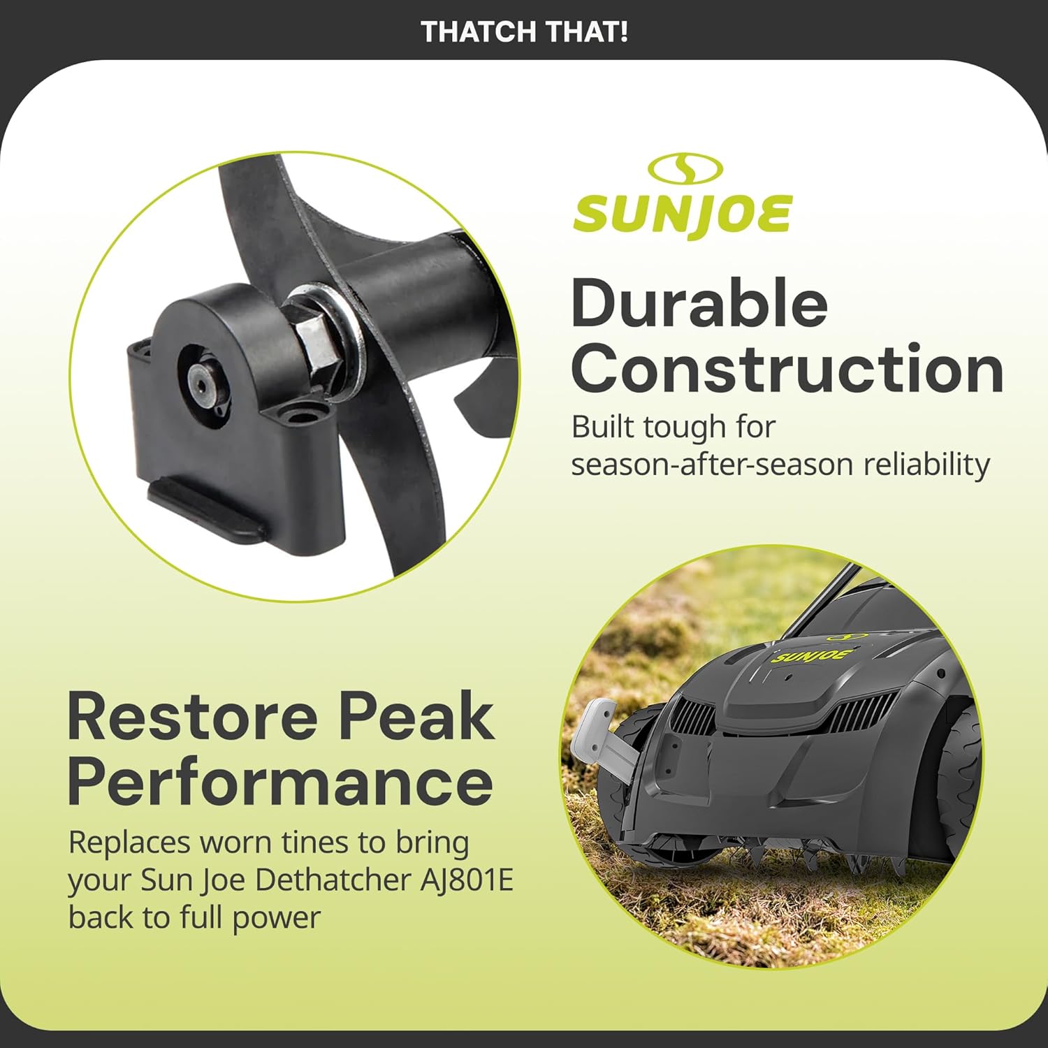 Sun Joe AJ801E-SCRF Replacement Scarifier Lawn Dethatcher Blade for AJ801E, Manufacturer Original