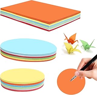 360 Stück Moderationskarten Set, Rund, Oval und Rechteckig Präsentationskarten, 6 Farben ErhäLtlich, Geeignet für Präsentationen, Büros(Mehrfarbig)